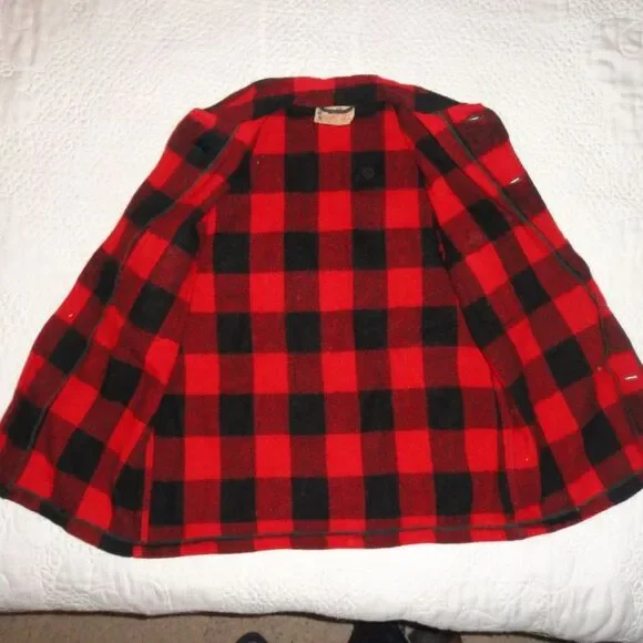 Vintage Wool Vest Buffalo Plaid Hunter Vest 100% Wool - Picture 5 of 8